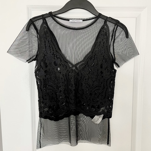 Zara Sheer Lace Top - Picture 4 of 4